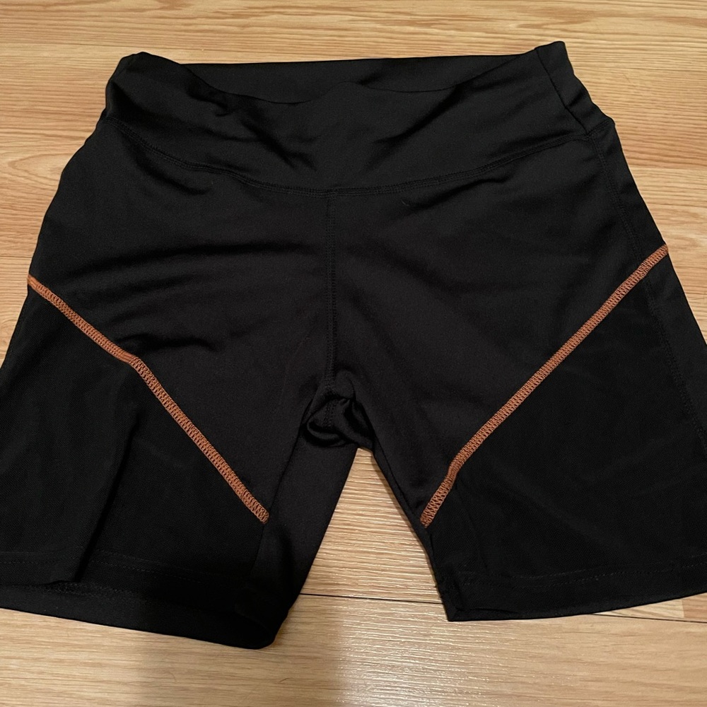 Black & Orange Biker Shorts